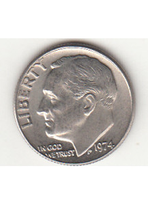 1974- 10 Cents (Dime) Rame-nickel Dollaro Stati Uniti Roosevelt  Dime FDC
